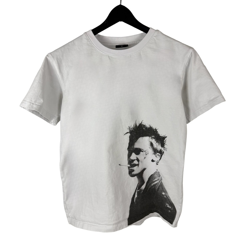 Mens Y2K ICY Streetwear Grunge Punk Style Graphic White Shirt Size S